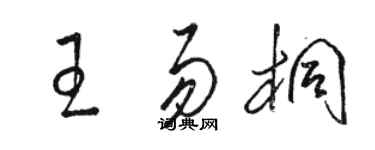 骆恒光王易桐草书个性签名怎么写