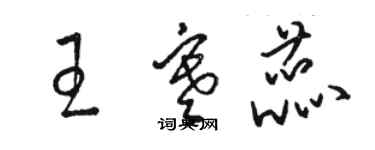 骆恒光王寒蕊草书个性签名怎么写