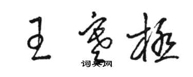 骆恒光王寒极草书个性签名怎么写