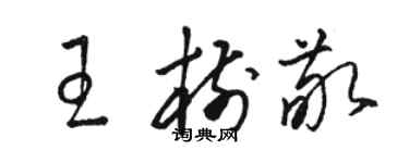 骆恒光王树敬草书个性签名怎么写