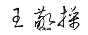 骆恒光王敬操草书个性签名怎么写
