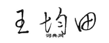 骆恒光王均田草书个性签名怎么写