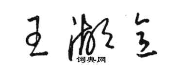 骆恒光王湖意草书个性签名怎么写