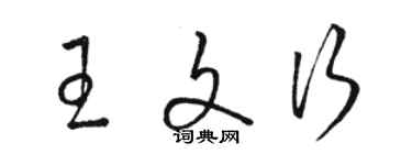 骆恒光王文行草书个性签名怎么写