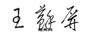 骆恒光王苏屏草书个性签名怎么写