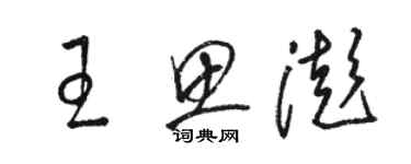 骆恒光王思澎草书个性签名怎么写