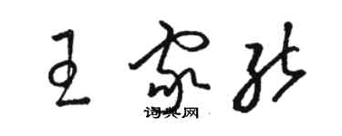 骆恒光王家能草书个性签名怎么写