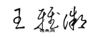 骆恒光王雅微草书个性签名怎么写