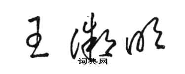 骆恒光王微明草书个性签名怎么写