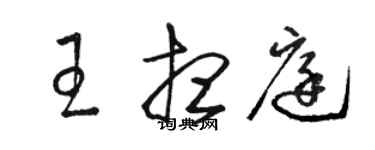 骆恒光王想庭草书个性签名怎么写
