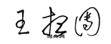 骆恒光王想团草书个性签名怎么写