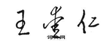 骆恒光王爱仁草书个性签名怎么写