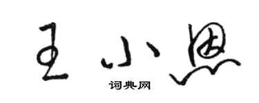 骆恒光王小恩草书个性签名怎么写