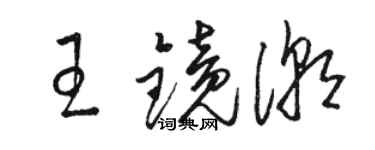 骆恒光王镜潮草书个性签名怎么写