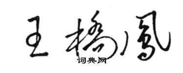 骆恒光王桥凤草书个性签名怎么写