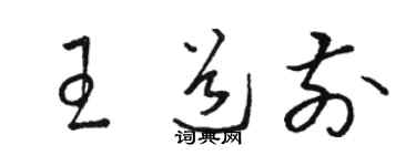骆恒光王道前草书个性签名怎么写