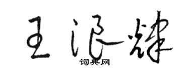 骆恒光王浪辉草书个性签名怎么写