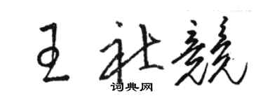 骆恒光王社竞草书个性签名怎么写