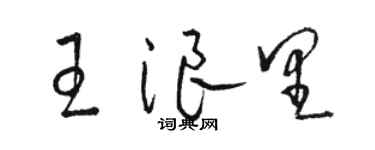 骆恒光王浪里草书个性签名怎么写