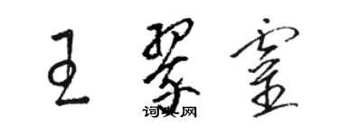 骆恒光王翠灵草书个性签名怎么写