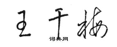 骆恒光王干梅草书个性签名怎么写