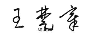 骆恒光王楚章草书个性签名怎么写