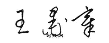 骆恒光王墨章草书个性签名怎么写
