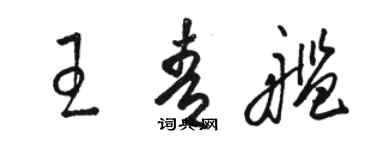 骆恒光王青舰草书个性签名怎么写