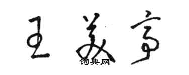 骆恒光王美亭草书个性签名怎么写