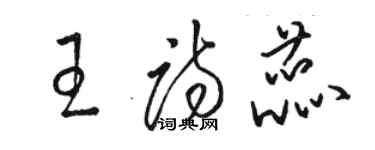 骆恒光王诗蕊草书个性签名怎么写