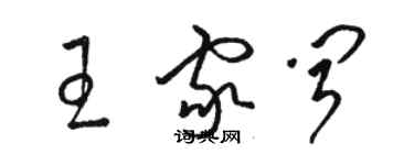 骆恒光王家闻草书个性签名怎么写