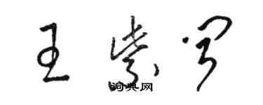 骆恒光王紫闻草书个性签名怎么写
