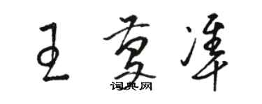骆恒光王庆准草书个性签名怎么写
