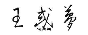 骆恒光王或梦草书个性签名怎么写