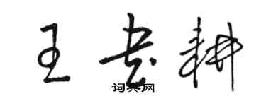 骆恒光王书耕草书个性签名怎么写