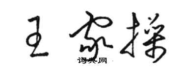 骆恒光王家操草书个性签名怎么写