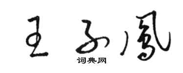 骆恒光王子凤草书个性签名怎么写