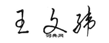 骆恒光王文纬草书个性签名怎么写