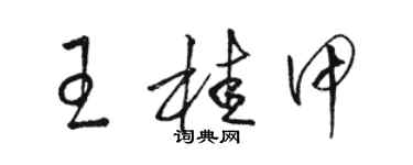 骆恒光王桂甲草书个性签名怎么写
