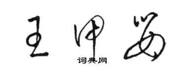 骆恒光王甲婴草书个性签名怎么写