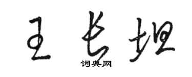 骆恒光王长坦草书个性签名怎么写