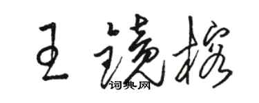骆恒光王镜榕草书个性签名怎么写