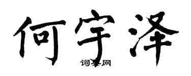 翁闿运何宇泽楷书个性签名怎么写