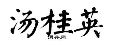 翁闿运汤桂英楷书个性签名怎么写