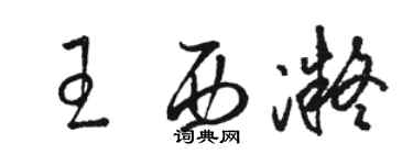 骆恒光王西凝草书个性签名怎么写