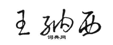 骆恒光王纳西草书个性签名怎么写