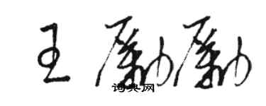 骆恒光王励励草书个性签名怎么写