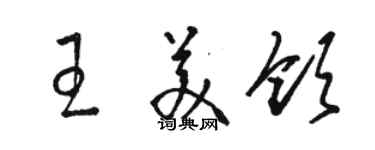 骆恒光王美领草书个性签名怎么写