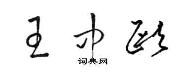 骆恒光王中欧草书个性签名怎么写