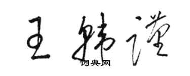 骆恒光王韩谨草书个性签名怎么写